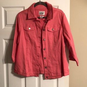 Pink Jean jacket-Size 14/16.